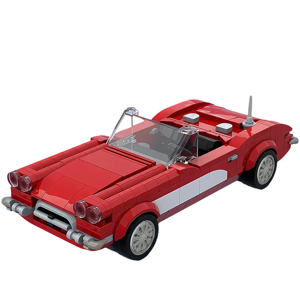Фото Gobricks MOC Turnal Mini Icons Chevroleted C1 Bricks Модель Ретро Классический спортивный автомобиль Строительные блоки Набор Развивающие игрушки Подарок №3