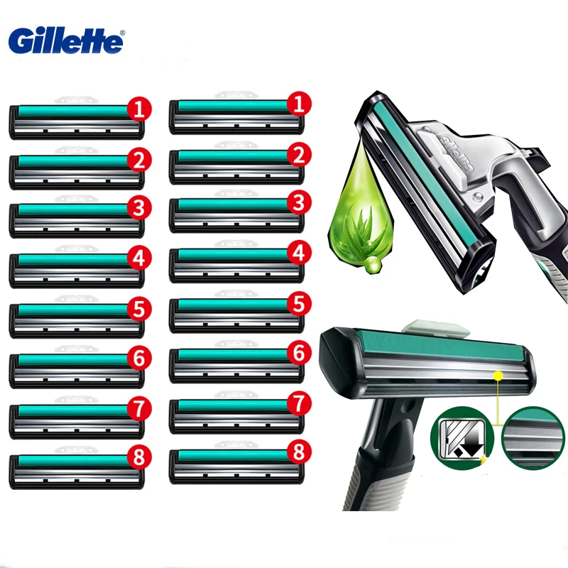 Лезвия Gillette Vector, двухслойные лезвия со смазкой, 16 шт./упак. Бритье и удаление волос