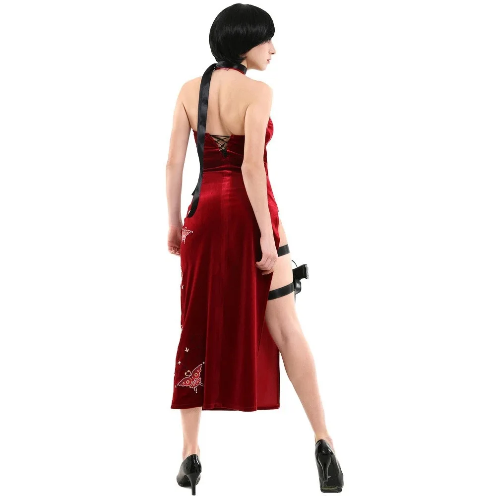 Фото Resident Evil Ada, костюм Cheongsam для косплея, женское платье, игровые замшевые комплекты с вышивкой, большие размеры №3