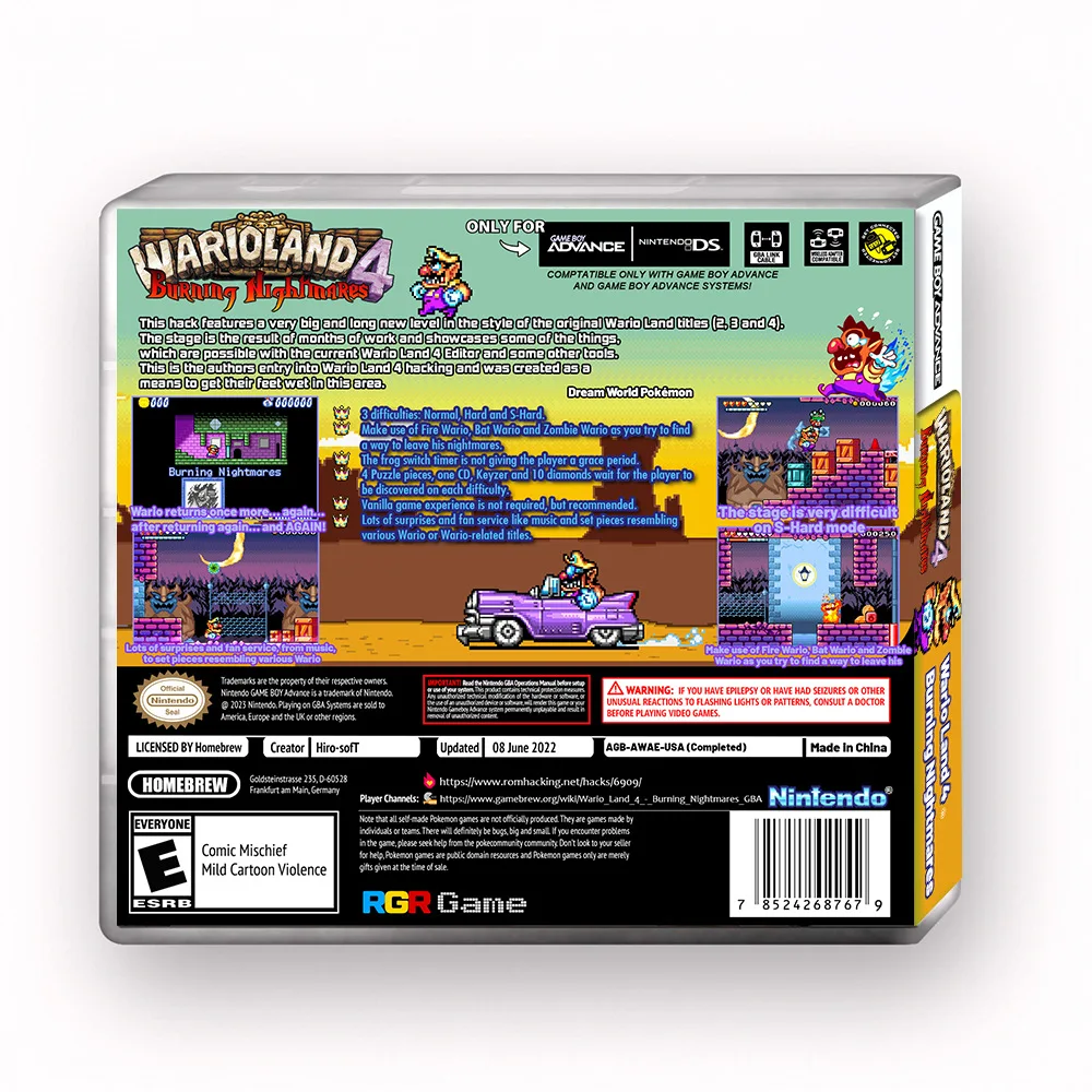 Фото Картридж игровой GBA/NDS, картридж для игры Wario Land 4, кошмары, экшн-приключения, игра, коллекция, оригинальная карта, детская игрушка, подарки №5