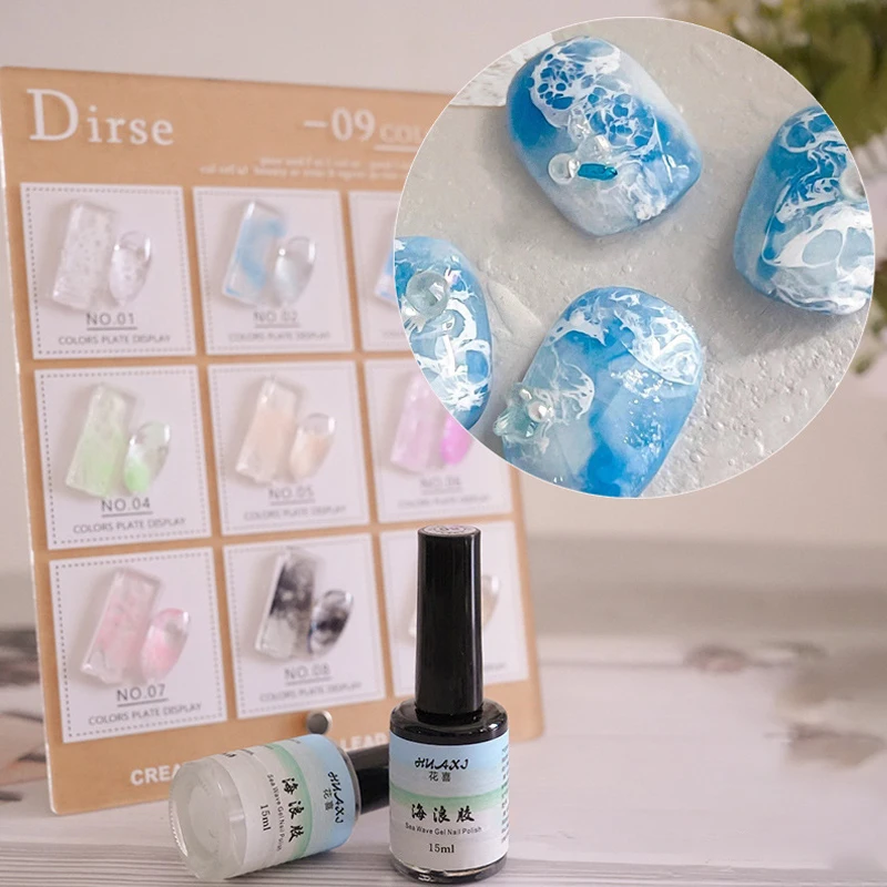 Быстро цветущий лак для ногтей Bubble Colorful Ocean Wave Gel DIY Nail Art Blossom Gel Полуперманентный Soak Off Мраморный гель-лак