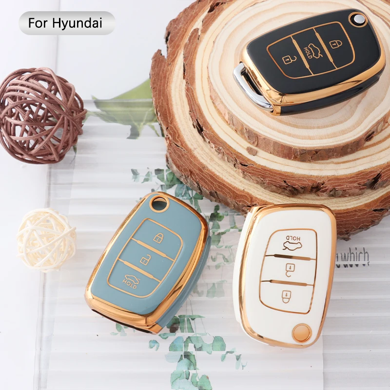 Новый Мягкий Складной Чехол Для Ключей Из ТПУ Для Hyundai Tucson Sonata Santa Fe Elantra Accent Solaris Verna Ix25 Ix35 I20 I...