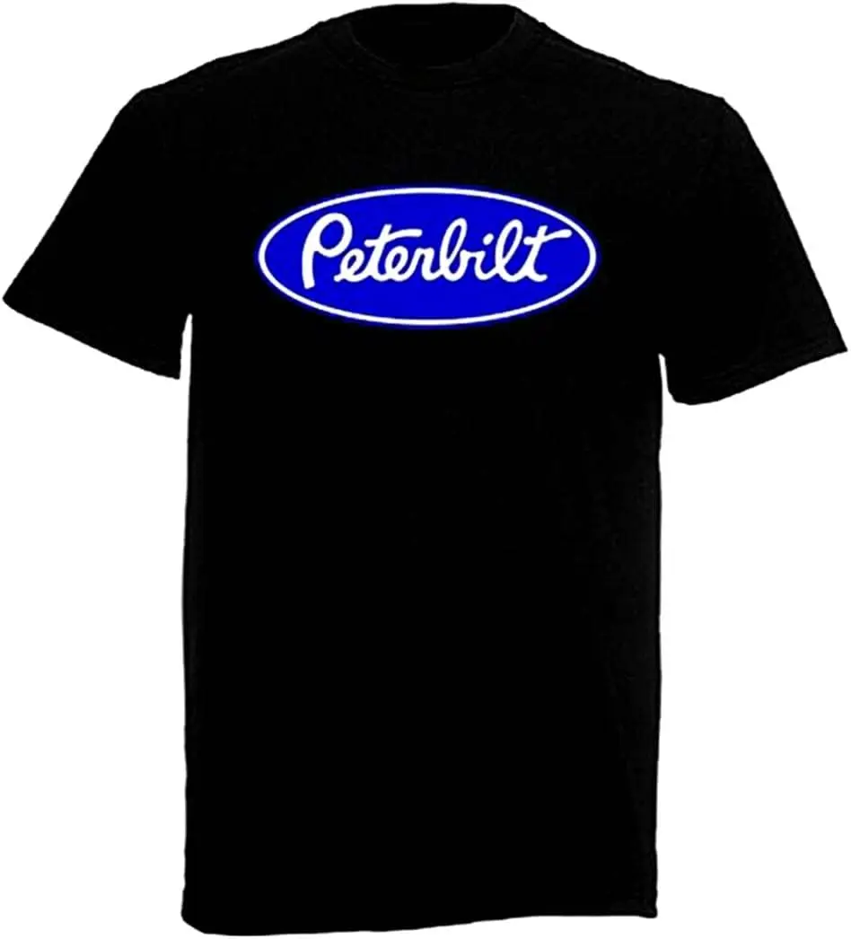 Синяя футболка GERRIT Peterbilt Trucks, черная повседневная мужская футболка с круглым вырезом и короткими рукавами