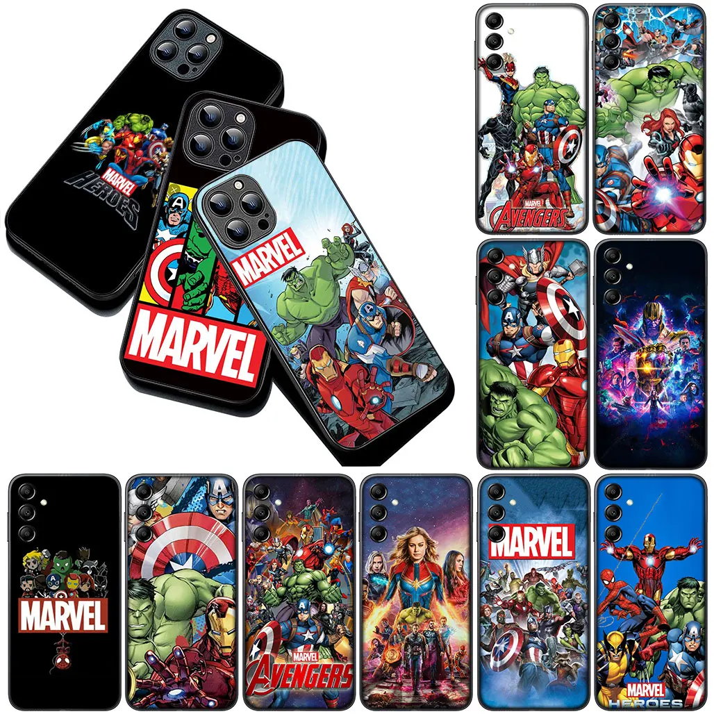 Чехол для телефона Marvel Avengers Deadpool Iron Spider Man для Apple iPhone 16 11 15 Pro Max Plus X XR 7 8 SE 2022 SE3 SE2 16E