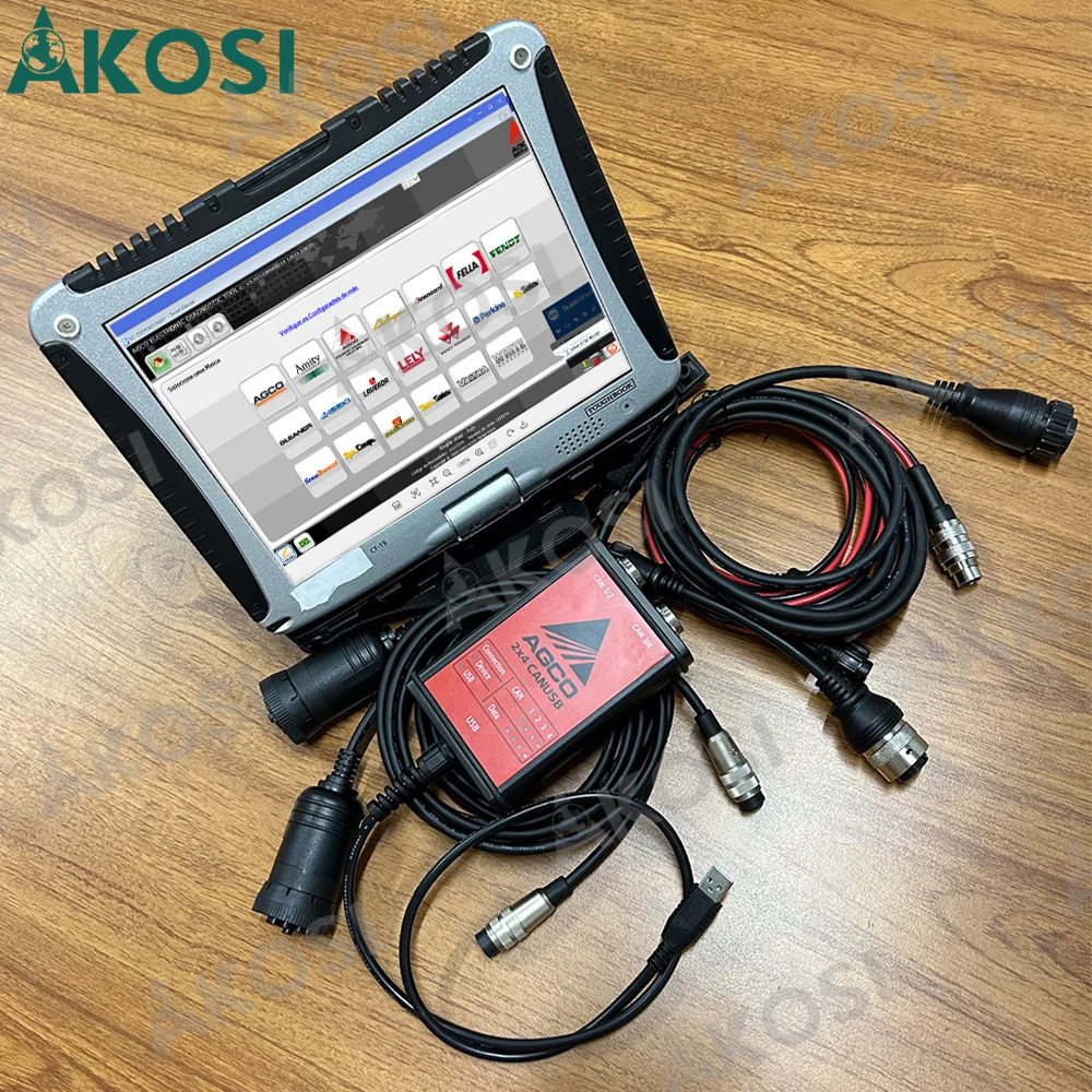 2023 для AGCO CANUSB EDT интерфейс OEM электронное средство диагностики используется для сверхмощного сельскохозяйственного диагностического сканера + CF19 ноутбук
