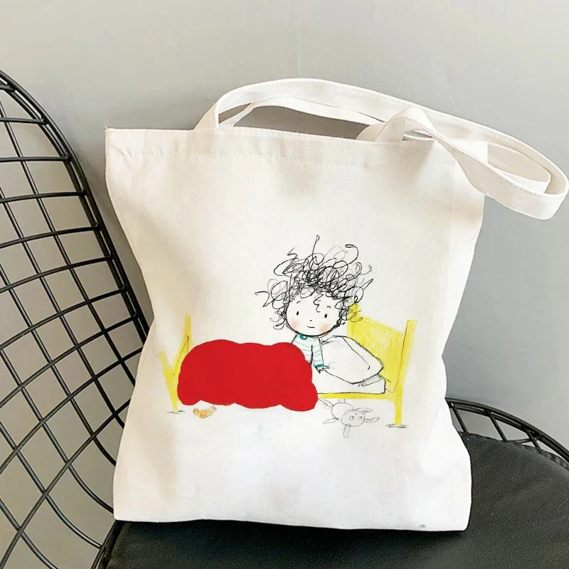 Фото Mafalda хорошо продаются сумки для покупок большая сумка на плечо панк большая вместимость готический мультфильм эстетический кавайный рисунок сумки №3