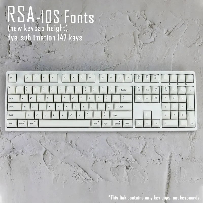 Фото RSA New Height Keycap PBT147 Клавиши фиксированный шрифт Полный набор Горячая сублимация №3