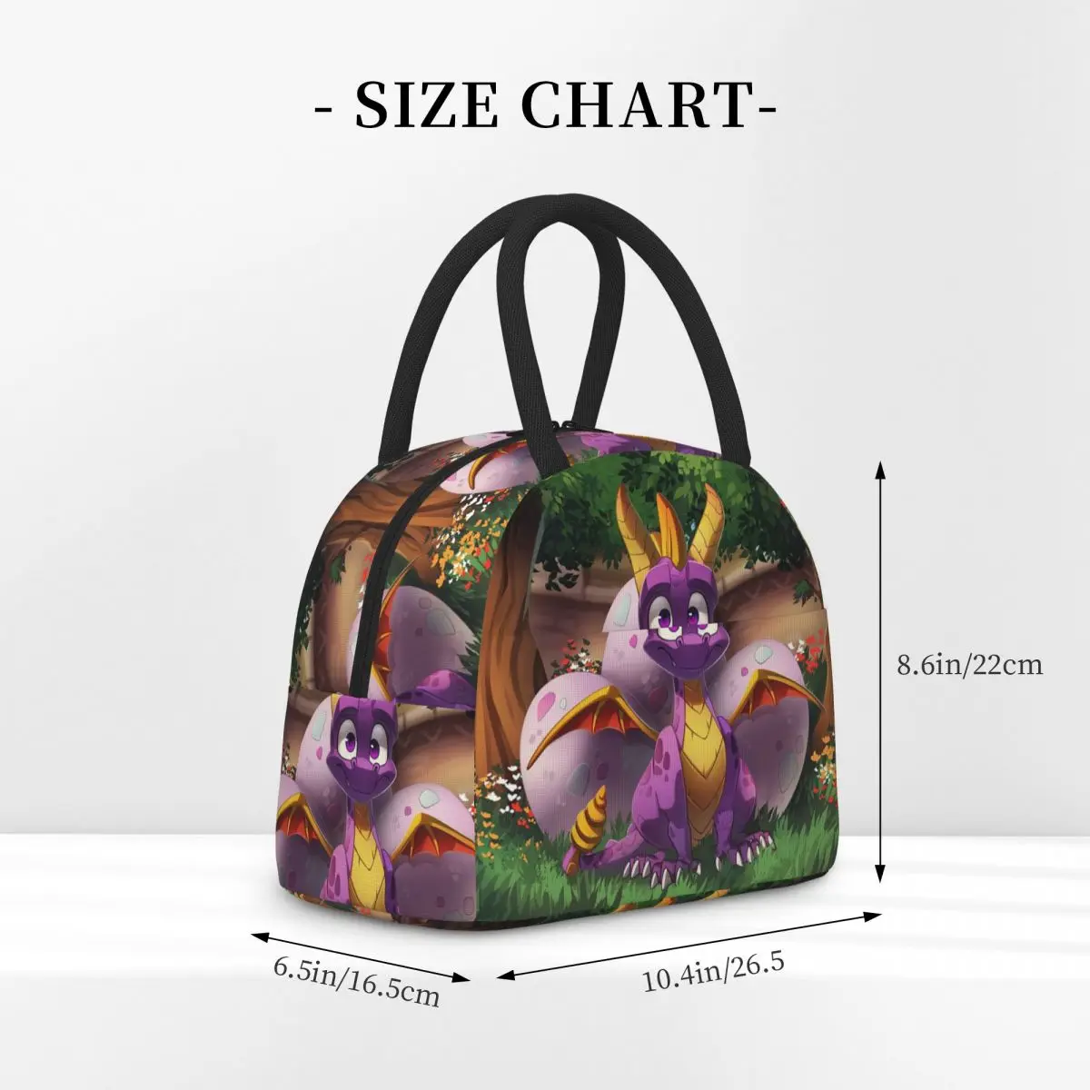 Фото Spyro Pattern (1) Изолированная сумка для обеда для женщин и детей, портативные коробки для еды, термосумка для ланча №2
