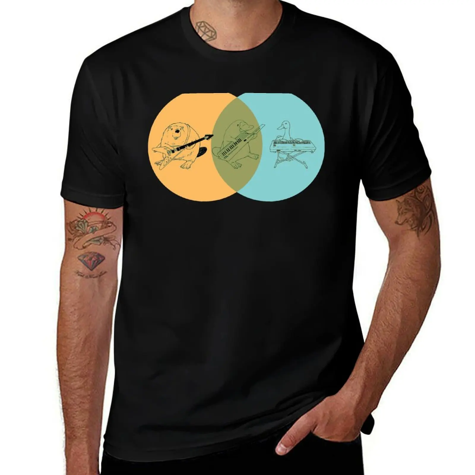 Keytar Platypus Venn Diagram - футболка OGB для мальчика, дешевые вещи, винтажные футболки, мужские футболки, повседневные стильные