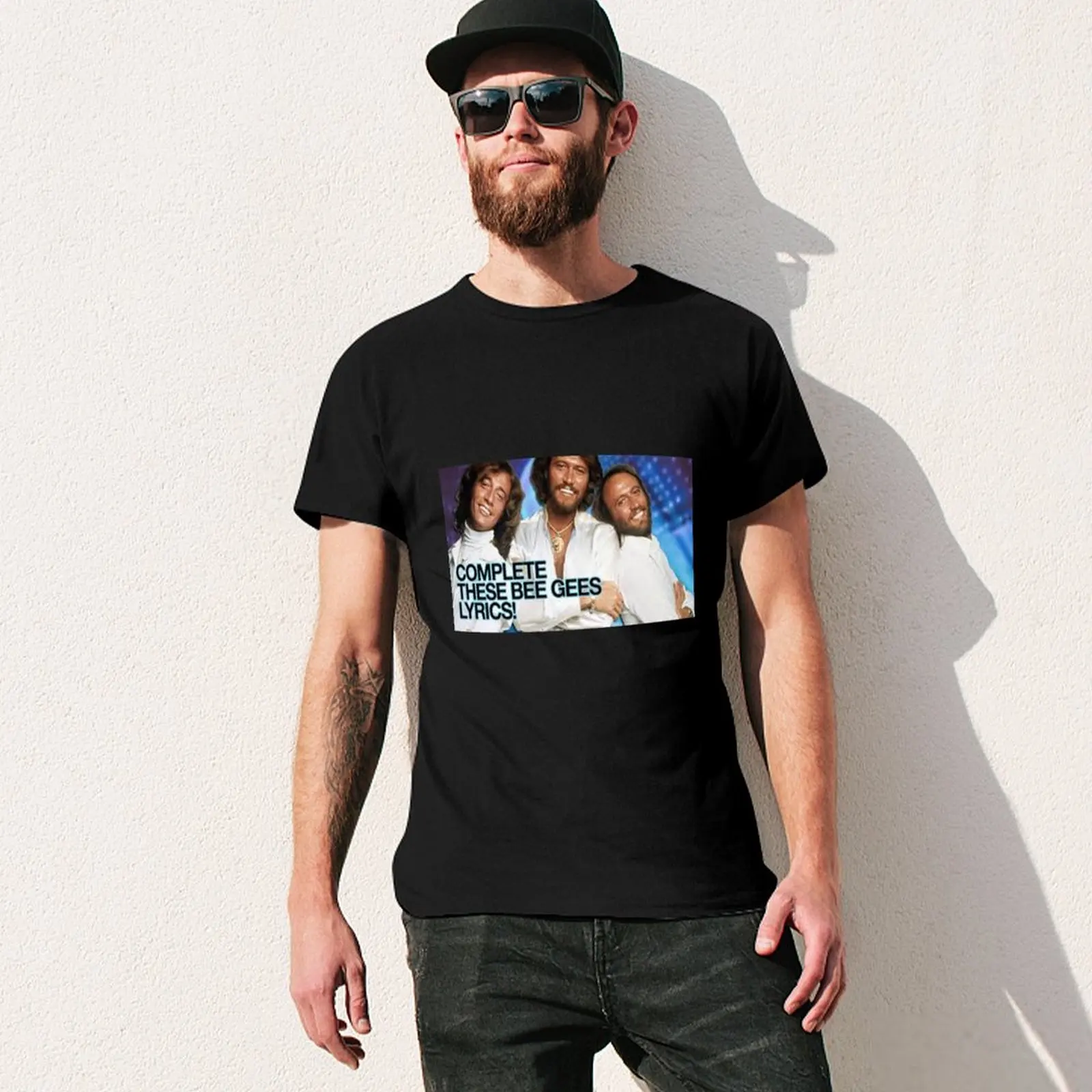 Фото Футболка Bee Gees, футболка большого размера с рисунком, летние топы, мужская футболка №3