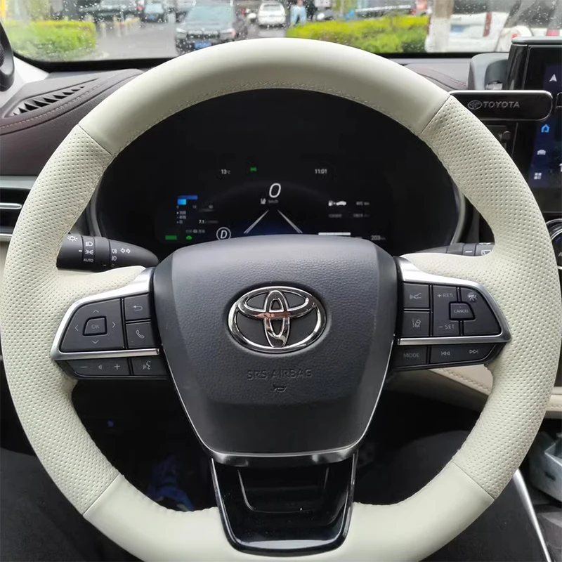 Для Toyota Sienna Highlander 2020-2022 прошитая вручную Нескользящая белая искусственная кожа