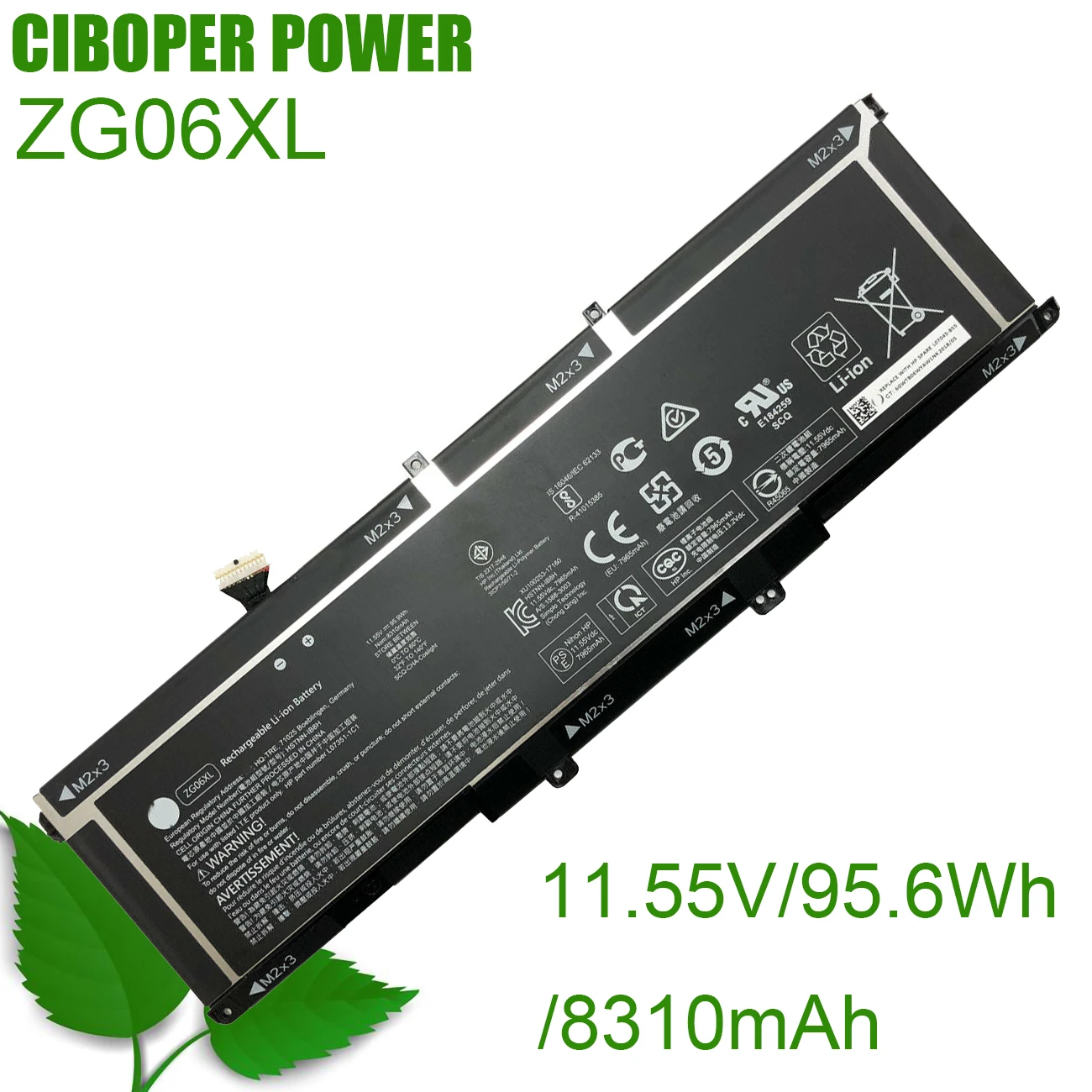Фото Аккумулятор CP HSTNN-1B8H ZG06XL L07046-855 11,55 В/95,6 Втч/8310 мАч для ноутбуков ELITEBOOK 1050 G1 ZBook Studio x360 G5 Series №2
