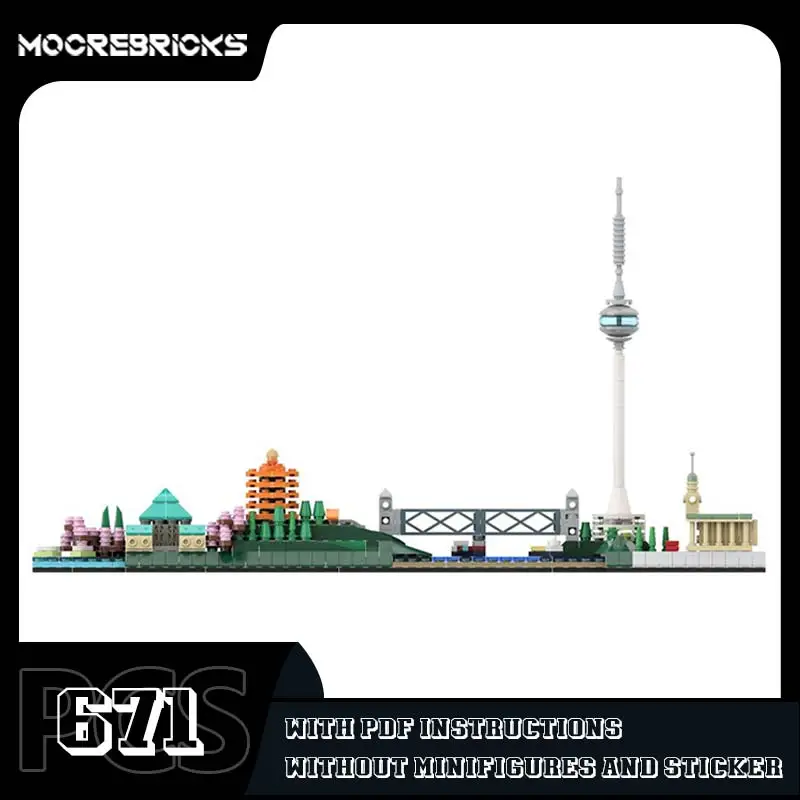 MOC Landmark Китай Ухань Строительные блоки Модель Миниатюрные Skylines DIY Сборка Оригинальность Кирпичи Игрушки Детские рождественские подарки