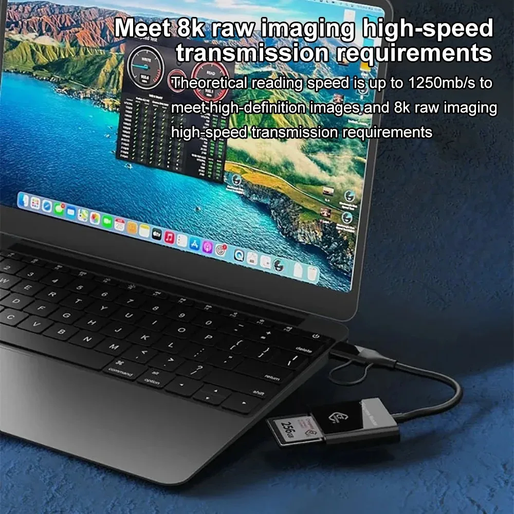 Фото Устройство чтения карт CFexpress Type B, 10 Гбит/с, устройство чтения карт USB3.2 Gen2 USB-C CFe для Android Windows XP/Vista/7/8/8.1/10/11 Mac OS №4