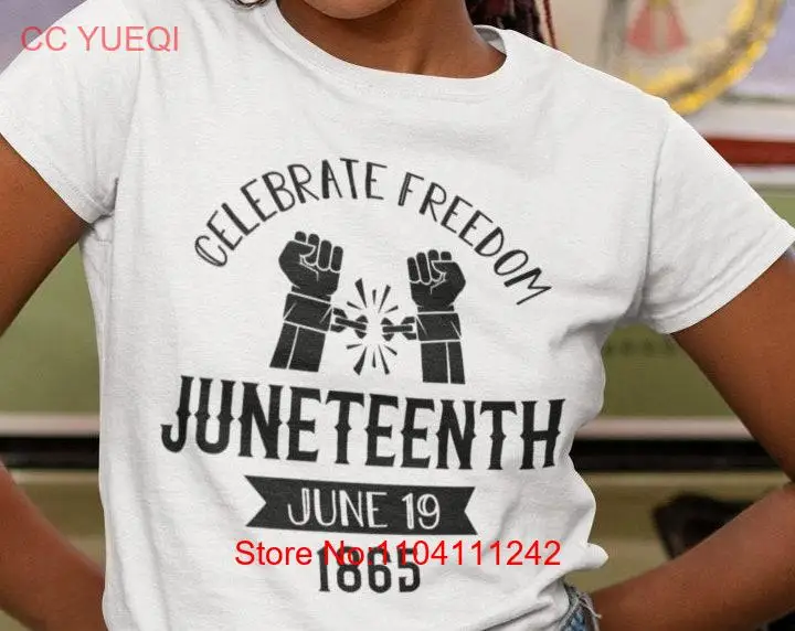 Днем Футболки Juneteenth Черная История Османдительство Свобода Собладанные Магазины с длинными или короткими рукавами
