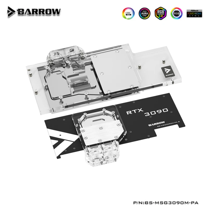Водяной блок Barrow с полным покрытием графического процессора для VGA MSI RTX3090/3080 Ti GAMING/SUPRIM Cooler 5V ARGB 3PIN материнская плата AURA SYNC