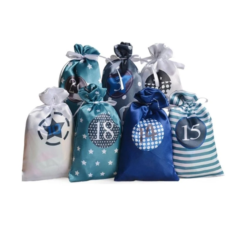24 Advent Calendar Bags Vinged Gift Sags ShineString для вечеринки домашней стены декор Сумки специального назначения