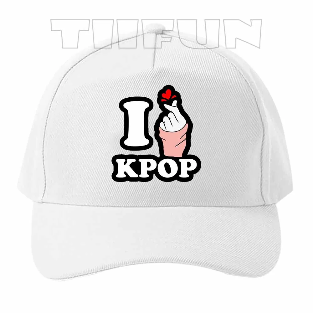 I Love KPop Корейские флаги с сердечками и принтом, модные бейсболки в стиле хип-хоп, шляпы от солнца, шляпа Snapback, спортивная кепка Casquette