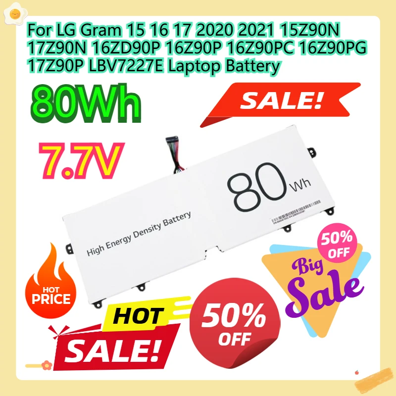 Для LG Gram 15 16 17 2020 2021 15Z90N 17Z90N 16ZD90P 16Z90P 16Z90PC 16Z90PG 17Z90P LBV7227E Аккумулятор для ноутбука 7,74 В 80 Втч Компьютеры и офис