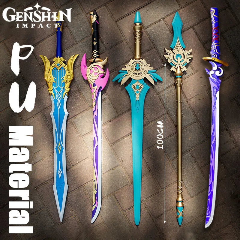 1:1 Genshin Impact Pu Knfie меч оружие Kamisato Ayaka Eula Raiden Shogun Косплей Katana Espada Оружие Игрушка реквизит для подростков