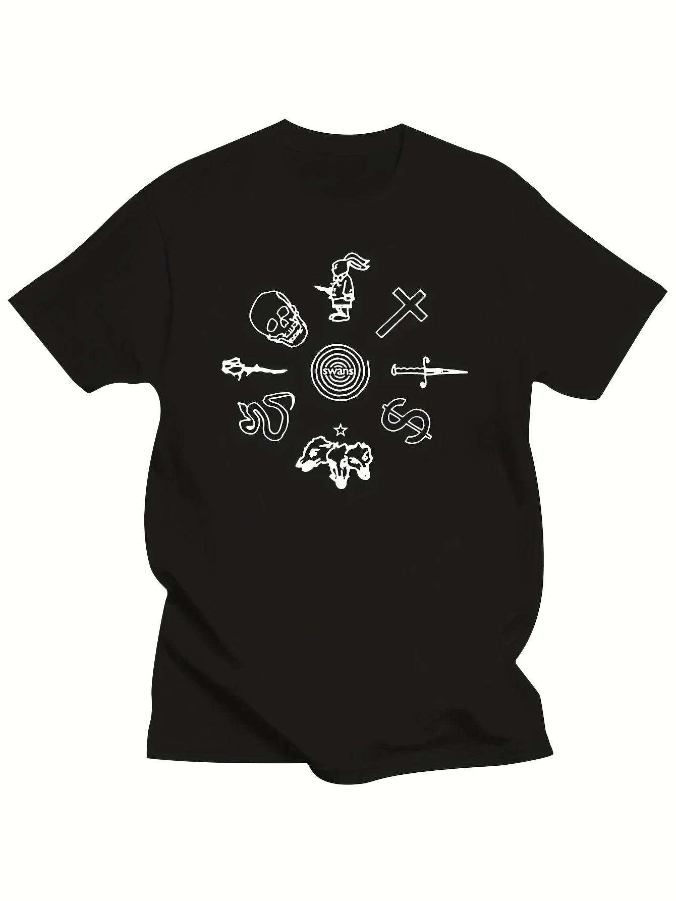 Swans Punk Rock Band Legend Logo Мужская черная футболка Размер от S до 3XL Топы Футболка Мужская одежда Футболка Женские подарки для мужчин