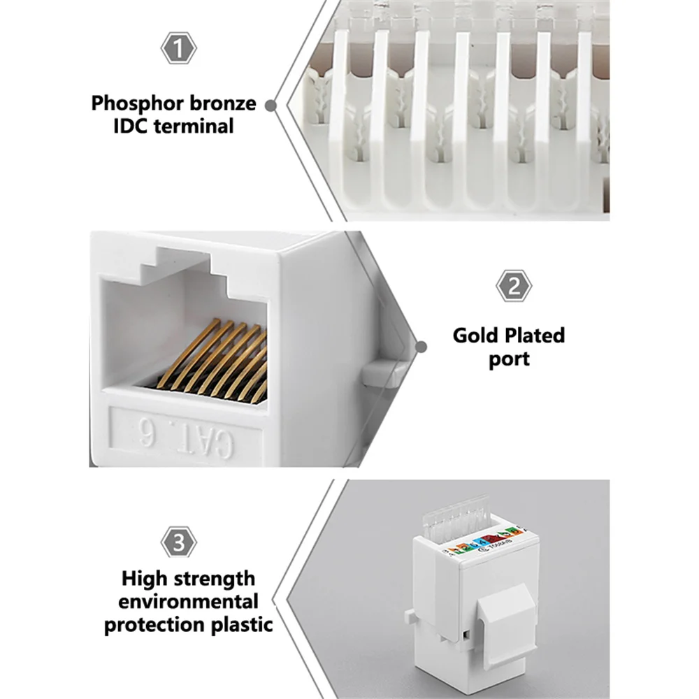 Фото Сетевой модуль RYRA RJ45 Cat6, шесть категорий, Cat6 UTP Keystone, гнездовой разъем, адаптер, сетевой Lan кабель, Запасная часть №5