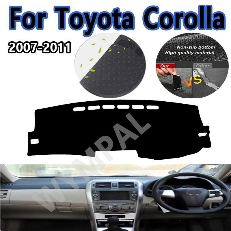 Автомобильный коврик для приборной панели для Toyota Corolla Axio Fielder 2007, 2008, 2009, 2010, 2011, RHD LHD, автоматический нескользящий коврик от солнца, ковер