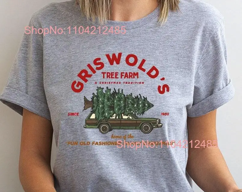 Семейная рождественская футболка Gris Wolds Tree Farm Happy Xmas Holiday с длинными или короткими рукавами