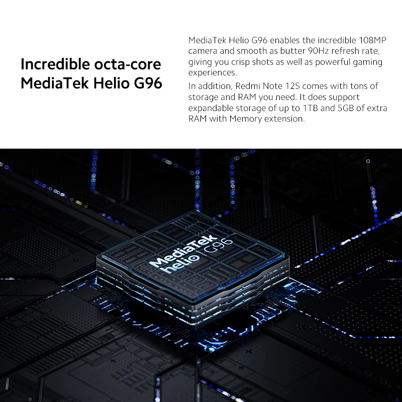 Фото Глобальная версия Xiaomi Redmi Note 12S 108MP AI Тройная камера 128 ГБ/256 ГБ MTK Helio G96 5000 Аккумулятор 33 Вт Быстрая зарядка №5