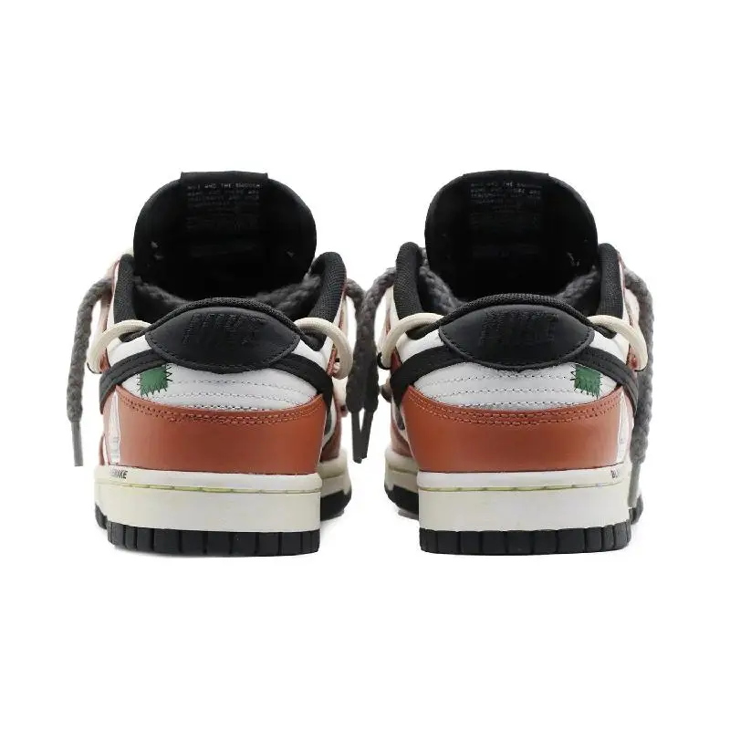 [На заказ Женский стиль сломанный] Низкие низкие туфли для скейтборда Nike Dunk GS Черный Белый Оранжевый (art.: 3920ce2743f38) - 3920ce2743f38