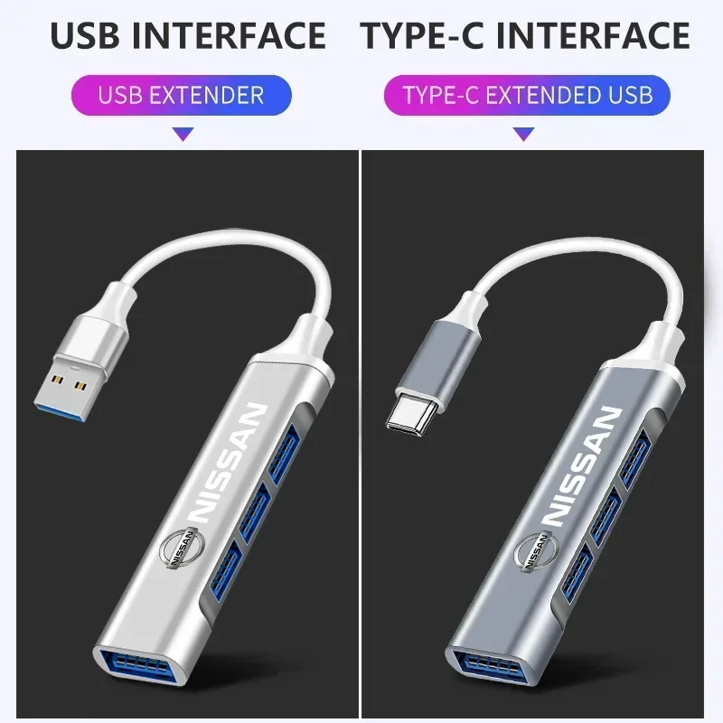 Фото USB C HUB USB 3.0 HUB Type C 4-портовый мультисплиттер-адаптер OTG Macbook HUB для Nissan Nismo Tiida GTR Almera X-Trail Qashqai №3