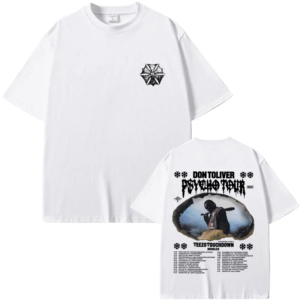 Фото Рэпер Don Toliver Hardstone Psycho Tour футболки для мужчин и женщин повседневные винтажные хлопковые футболки мужские хип-хоп большие размеры с коротким рукавом №4