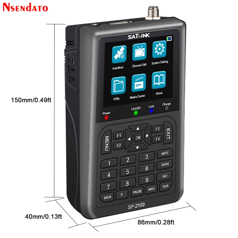 Фото SATLINK SP2100 SP-2100 Satfinder DVB-S DVB-S2 Satfinder 3,5-дюймовый ЖК-экран MPEG-2/4 Измеритель спутникового сигнала с цифровым сигналом №4