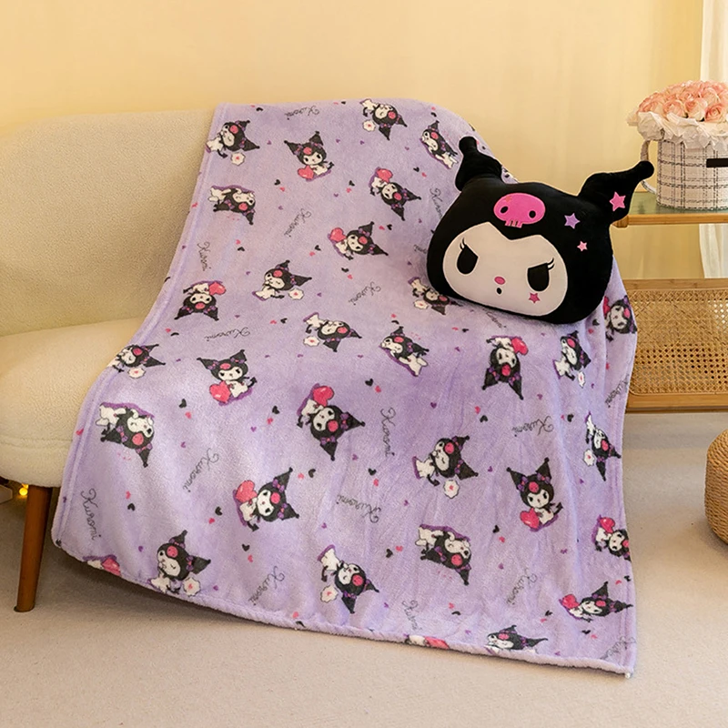 Sanrio Kuromi Melody мультяшная подушка, одеяло «два в одном», подушка и одеяло, автомобильное одеяло двойного назначения с кондиционером, одеяло для сна, подарок