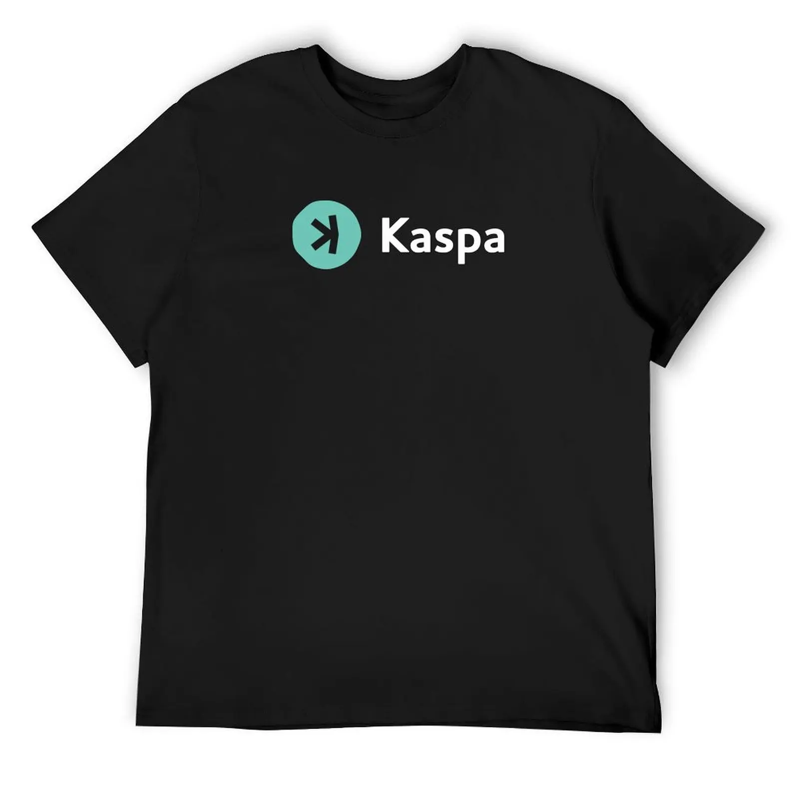 Kaspa KAS Crypto Altcoin — футболка «Будущее децентрализованных финансов» (горизонтальный зеленый), одежда больших размеров, мужская хлопковая футболка