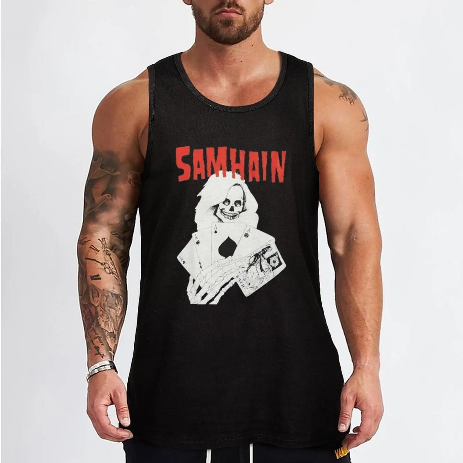 Фото Samhain Tank Top с короткими рукавами, спортивная одежда для мужчин, летняя одежда №2