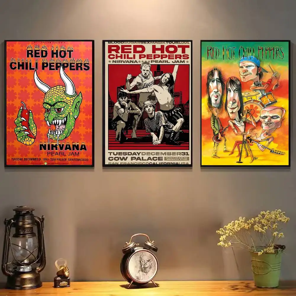 Фото Рок-группа R-Red Hot C-Chili P-Peppers постер HD Art липкая стена водонепроницаемый дом гостиная спальня бар эстетическое украшение №5
