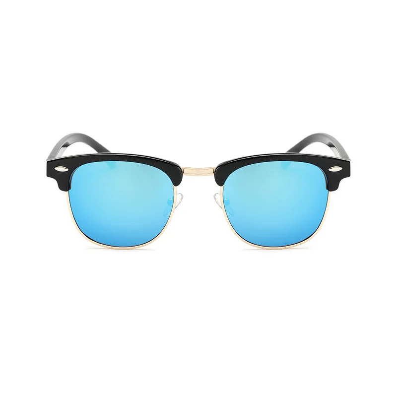 Фото Shonemes Polarized Sunglasses Classic Square Shades Half Frame Outdoor UV400 Sun Glasses Brown Mirror Blue Red for Men Women №4
