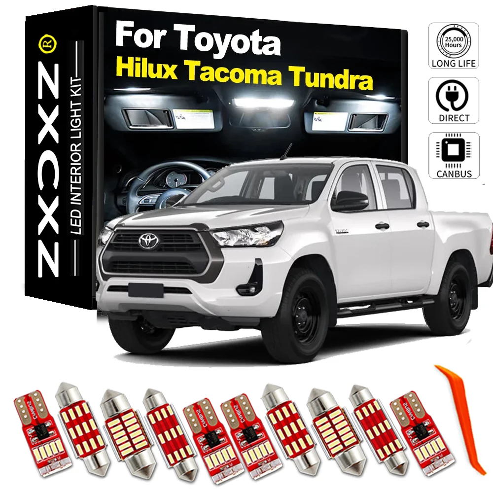 ZXCXZ комплект Bohlam Lampu Peta Kubah интерьерный светодиодный для Toyota Hilux Tacoma Tundra 1972-2015 2016 2017 2018 2019 2020 2021 2022 2023