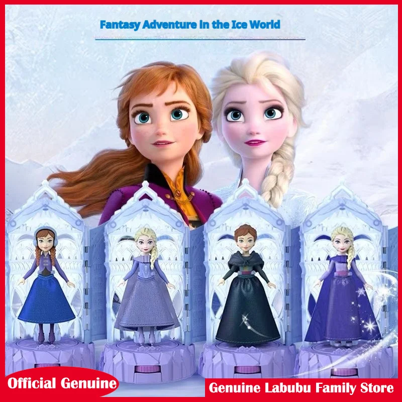 Подлинная мини-кукла Disney Frozen, игровой домик с Эльзой и Анной - модная слепая коробка, коллекционная игрушка-сюрприз, подарок для девочек