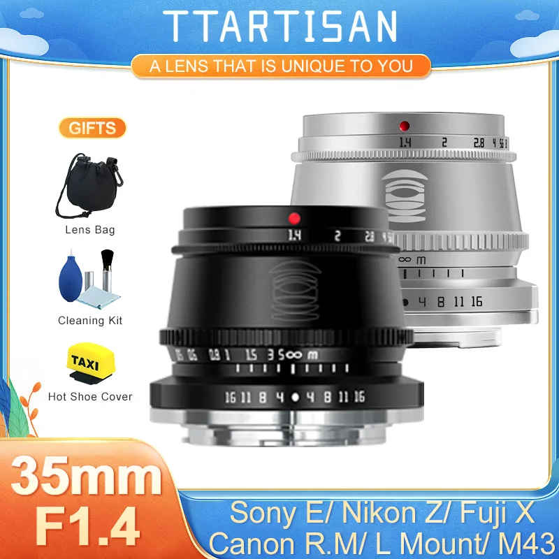 TTArtisan 35 мм F1.4 APS-C объектив с ручной фокусировкой и большой диафрагмой для SONY E FUJI X Canon M Leica L Nikon Z Panasonic Olympus M4/3 EOSR