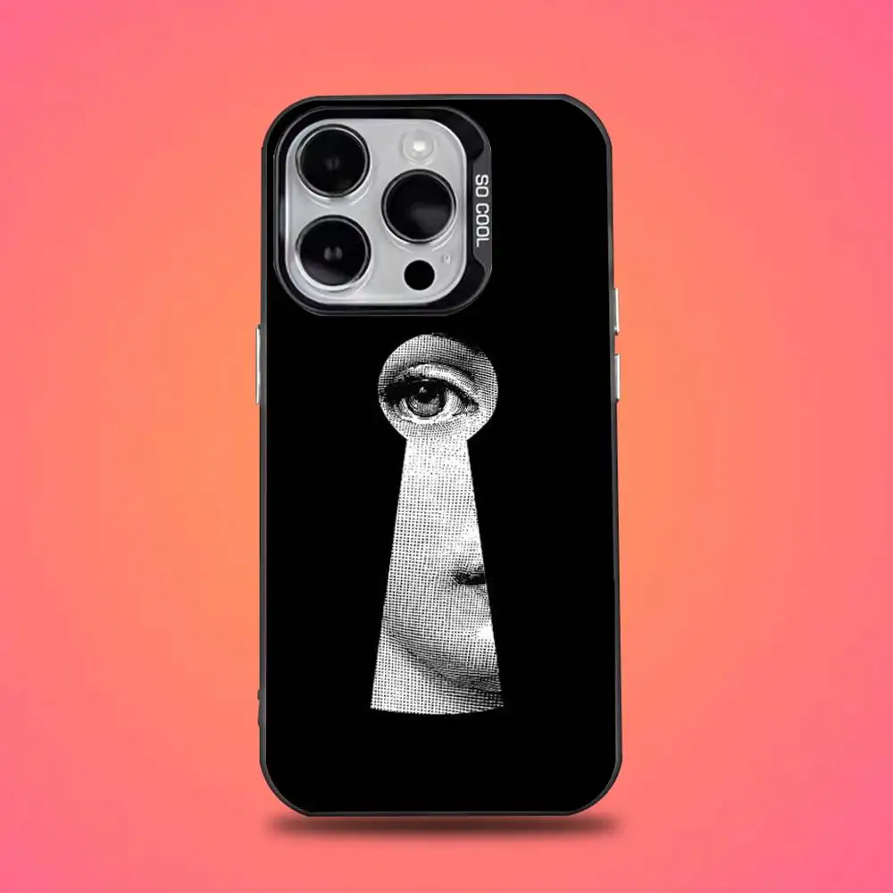 Фото Чехол для телефона Face Art P-Piero F-Fornasetti для iPhone 16,15,14,13,12,11, Mini, Pro, E, SE4, XS, MAX Black Candy Matte Cover №2