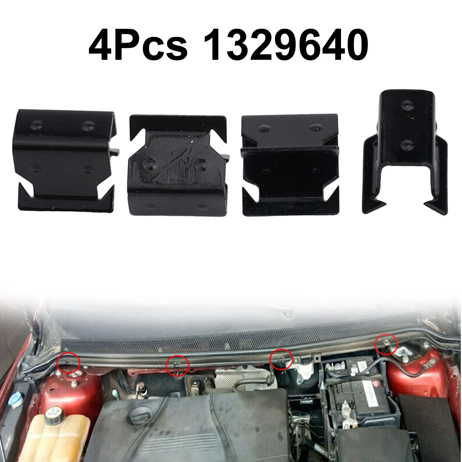 Фото Клипсы для салона автомобиля, 4 шт., черные, для Ford Focus 1998-2023 №3