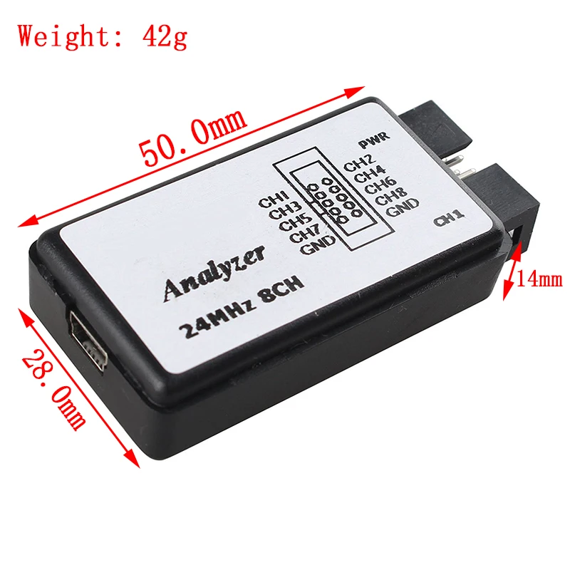 Фото USB логический анализатор 24 МГц, 8 каналов, 24 м/секунды, логический анализатор, отладчик для логического анализатора ARM FPGA, логический анализатор 24 м, 8 каналов №2