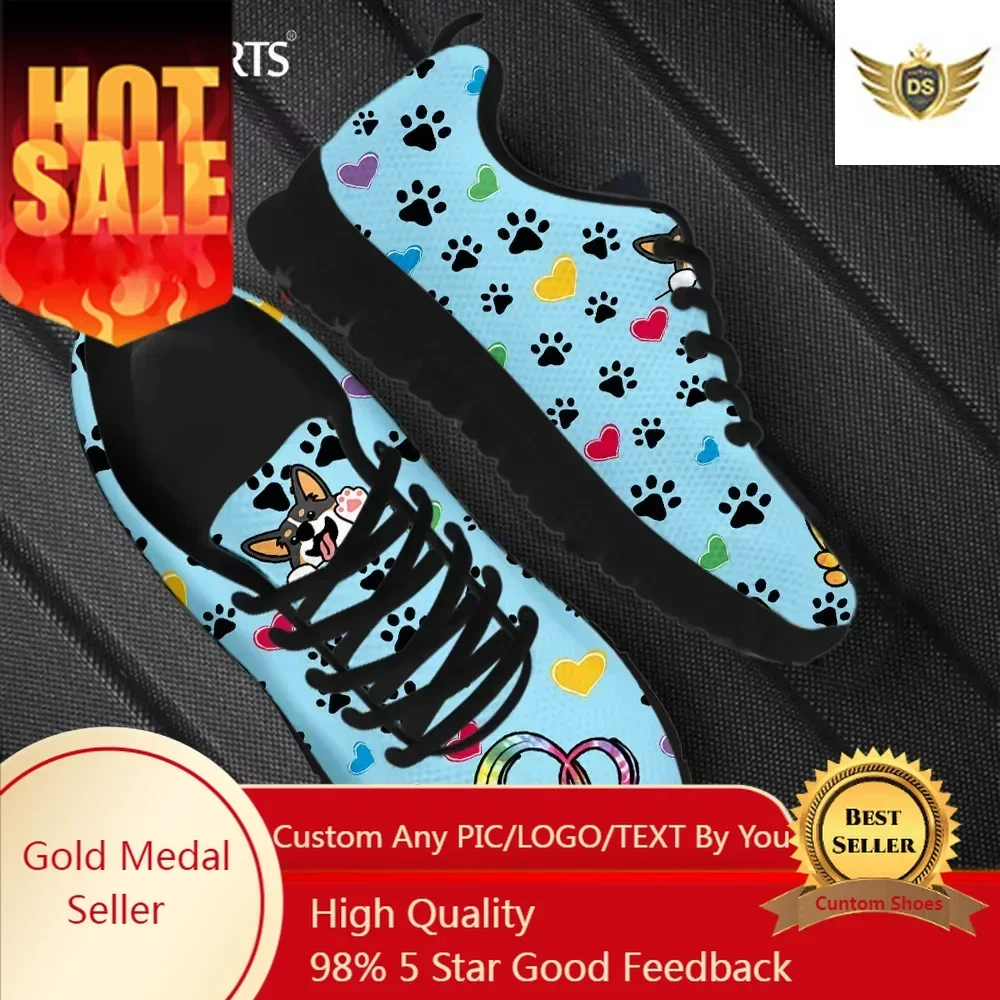 Kawaii Welsh Corgi с мультяшным узором Scarpe Basse Per Gali Amanti dei cani Кроссовки Strate Bruno Calzature da Passeggio traspi