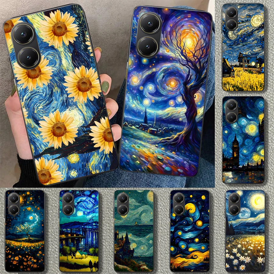 Чехол для телефона Starry Night Van Gogh Art для Xiaomi Poco X6 X7 X5 X3 F7 Ultra F6 F5 Pro X4 Nfc F4 Gt M6 M5S M4 M3 Art Print Co