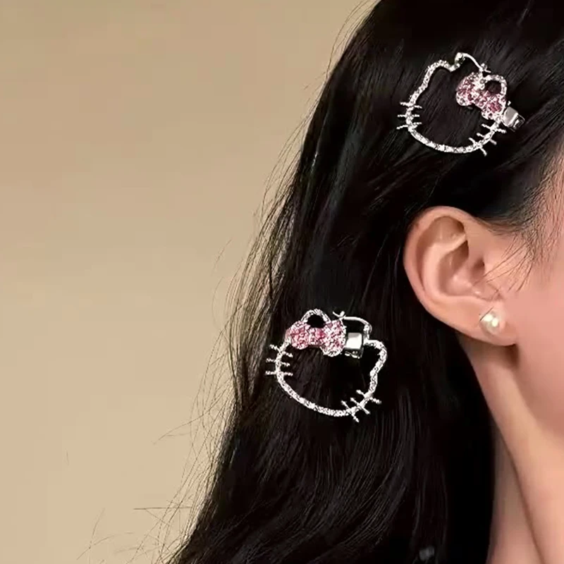 Аксессуары для волос Sanrios, милые аниме «Hello Kitty's Girly Heart», полые заколки для волос Bb для женщин, модные заколки для волос, расческа, лучшие подарки
