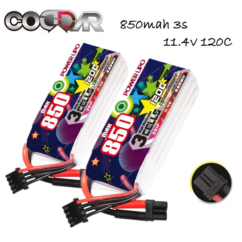 3 шт. CODDAR 3S 11,4 в Lipo HV батарея 850 мАч 120C системная серия с разъемом XT30/XT60 для радиоуправляемого автомобиля FPV гоночного дрона мини-квадрокоптера