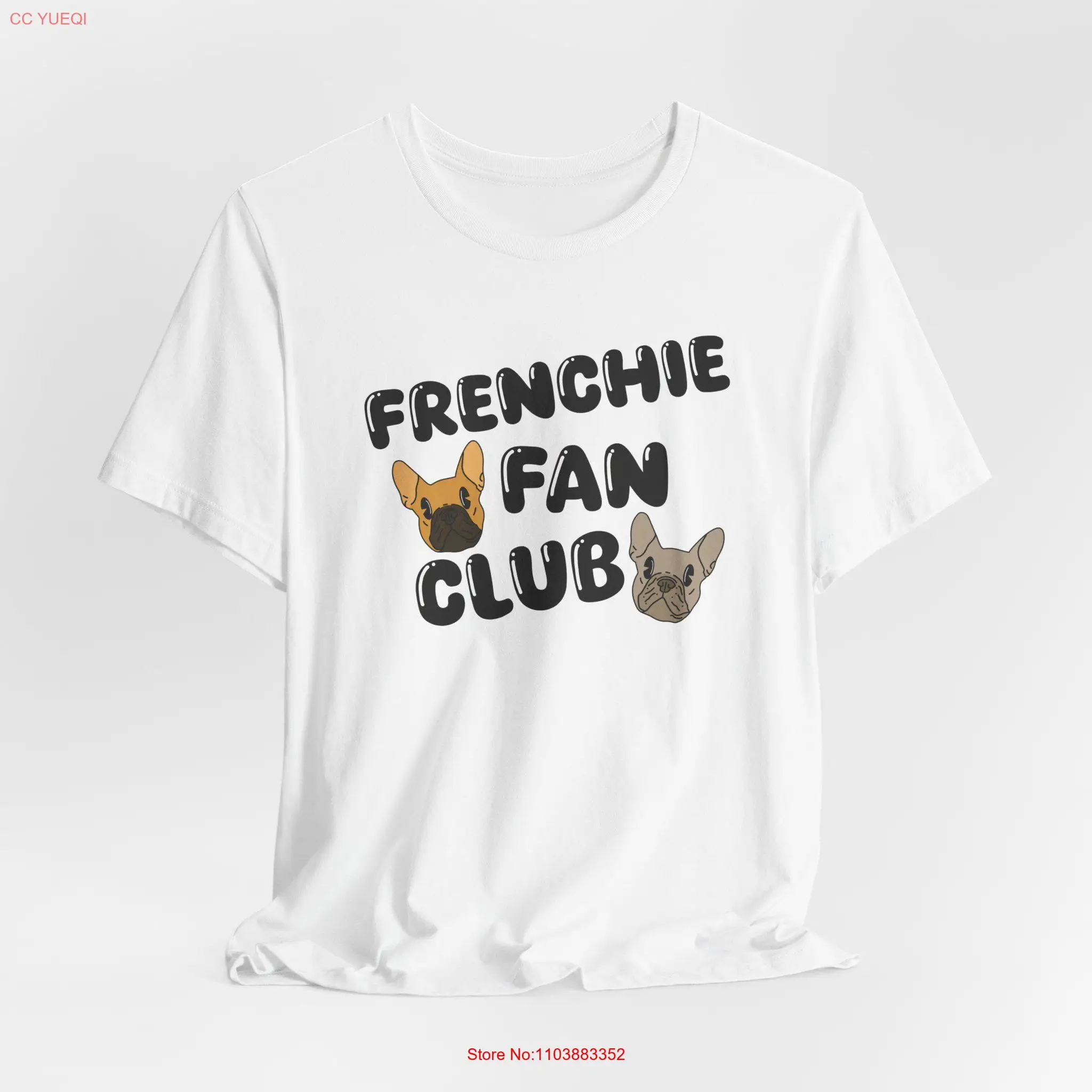 Футболка Frenchie Fan Club, французский бульдог, любитель собаки, милая одежда для домашних животных с длинными или короткими рукавами