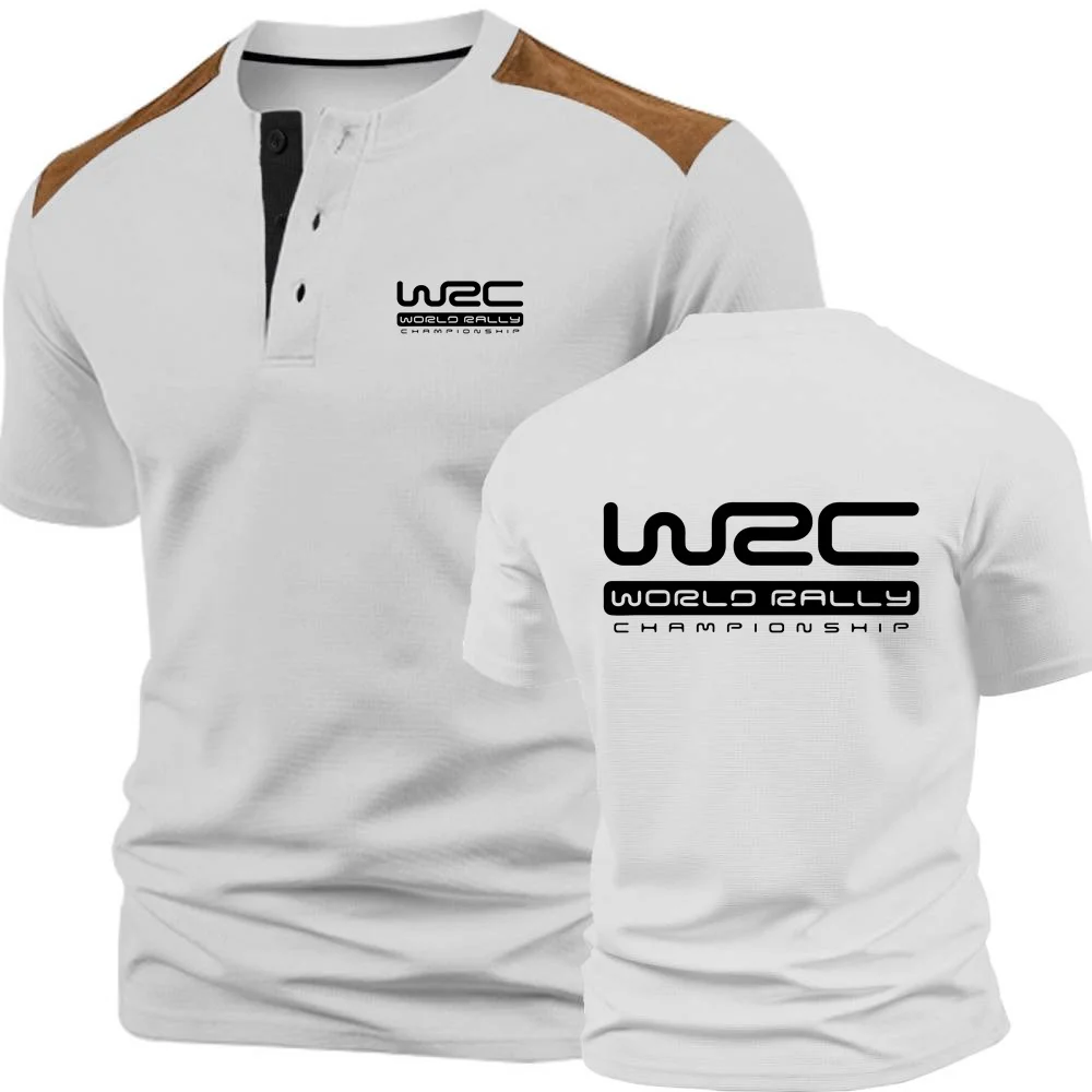Фото Чемпионат мира по ралли WRC футболка мужские рубашки на пуговицах футболка спортивная тренировочная футболка с короткими рукавами цветной блок трикотаж на пуговицах №4